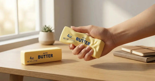 What is a butter squishy soft slow-rise butter squishy toy being squeezed